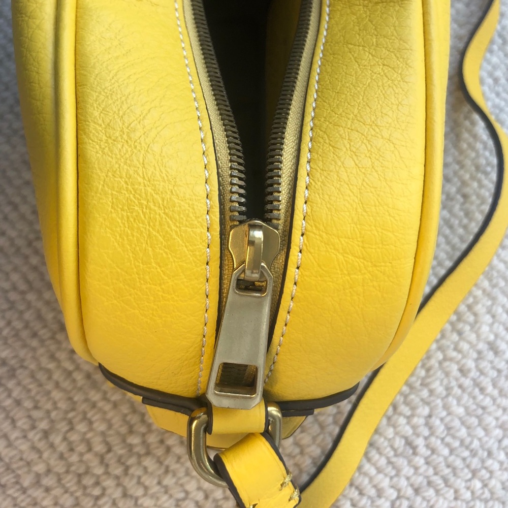 J Crew NWT 100% leather crossbody bag yellow - Picture 5 of 12